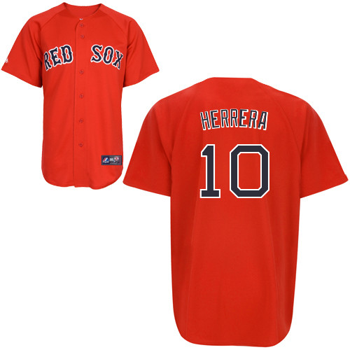 Jonathan Herrera #10 MLB Jersey-Boston Red Sox Men's Authentic Red Home Baseball Jersey